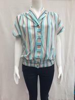 Vintage blouse, maat 40/L, - gestreept - kapmouwtje, Maat 38/40 (M), Vintage, Ophalen of Verzenden, Zo goed als nieuw