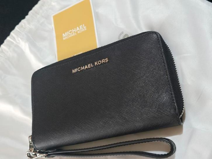 Michael kors portemonnee zgan, Sieraden, Tassen en Uiterlijk, Portemonnees, Zo goed als nieuw, Zwart, Leer, Ophalen of Verzenden