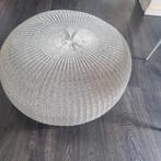 Grijze Gebreide Poef - Voetenbankje/Zitplaats, Minder dan 50 cm, Rond, Minder dan 50 cm, Ophalen of Verzenden