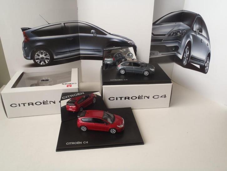 NOREV1:43 Citroën C 4 Berline en Coupe met folders 2004/2006, Hobby en Vrije tijd, Modelauto's | 1:43, Nieuw, Auto, Norev, Ophalen of Verzenden