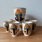 Vintage Handgemaakt Keramieken Kopjes, Bekers, Vis Decor, Antiek en Kunst, Antiek | Keramiek en Aardewerk, Ophalen of Verzenden