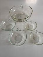 Vintage Glazen Appel Servies - Schaal en Kommen, Gebruikt, Ophalen of Verzenden, Overige stijlen, Glas