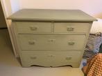Mintgroene Vintage Meidenkast / Ladekast / Commode, Gebruikt, 50 tot 70 cm, 75 tot 100 cm, Commode