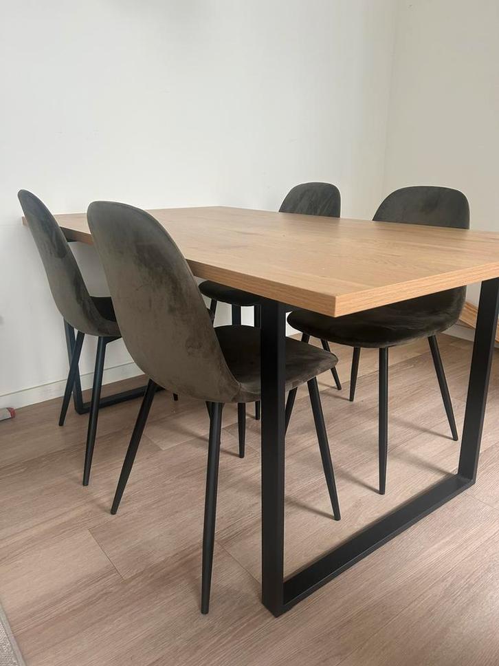 Eetkamer set, Huis en Inrichting, Tafels | Eettafels, Zo goed als nieuw, 50 tot 100 cm, 100 tot 150 cm, Rond, Ophalen
