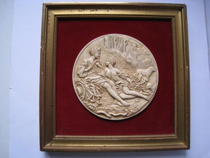 MEDAILLON MYTHOLOGISCHE VOORST.  VERM. FRANKRIJK  IN LIJST., Antiek en Kunst, Antiek | Overige Antiek, Verzenden