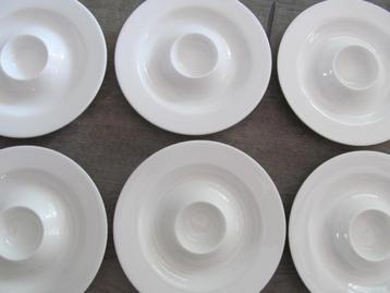 6 Rosenthal Jade Pure White Eierdoppen beschikbaar voor biedingen