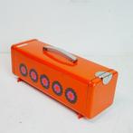 Vintage Brabantia oranje metalen ontbijtkoektrommel., Huis en Inrichting, Ophalen of Verzenden, Zo goed als nieuw