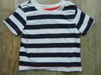 T-shirt donker blauw / wit gestreept maat 80 shirt kort mouw, Kinderen en Baby's, Babykleding | Maat 80, Ophalen of Verzenden