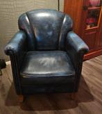 Chesterfield Fauteuil Jeansblauw, Ophalen, Gebruikt, Chesterfield, 75 tot 100 cm