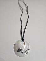 Dolfijnen Hanger Ketting, Sieraden, Tassen en Uiterlijk, Kettingen, Overige materialen, Verstelbaar, Wit, Ophalen of Verzenden