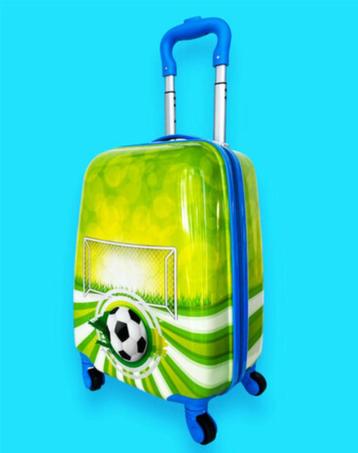 Kinderkoffer handbagage kindertrolley voetbal Print blauw beschikbaar voor biedingen