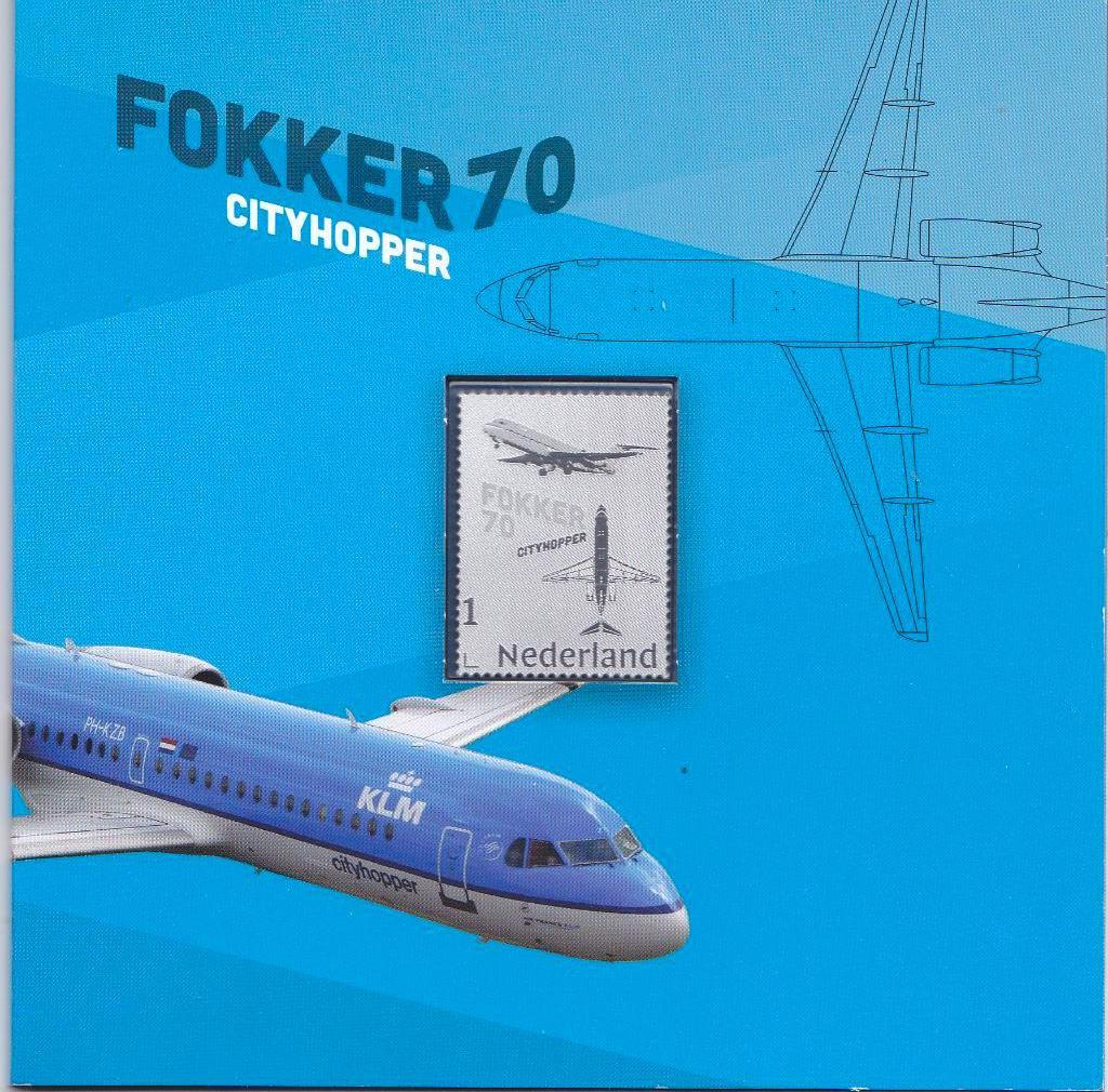 Persoonlijke zilveren zegel Fokker 70 Cityhopper (78), Verzenden, Postfris