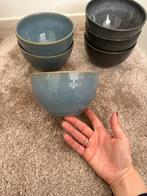 Hema kommen - 8 stuks (antraciet & blauw), Tuin en Terras, Ophalen, Rond, Minder dan 25 cm, Minder dan 40 cm