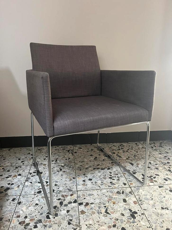 Eetkamerstoelen, Huis en Inrichting, Stoelen, Gebruikt, Vijf, Zes of meer stoelen, Stof, Grijs, Ophalen