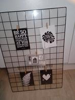 Wandrek met 5 knijpers - memobord - wanddecoratie, Huis en Inrichting, Woonaccessoires | Memoborden, Ophalen of Verzenden, Nieuw