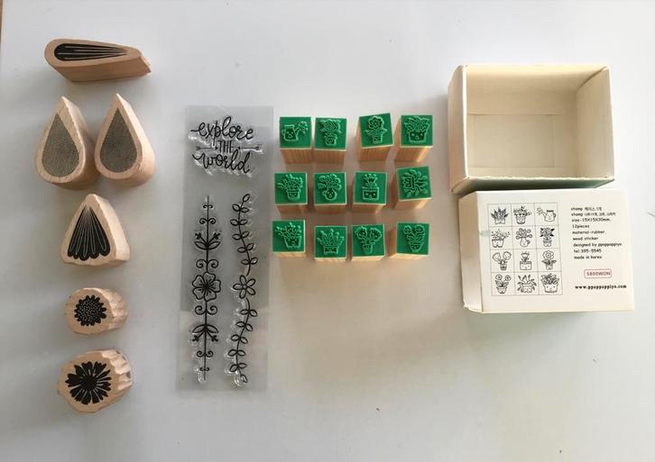 Diverse stempelset - Hout & Clear, Hobby en Vrije tijd, Stempelen, Gebruikt, Houten stempel, Ophalen of Verzenden