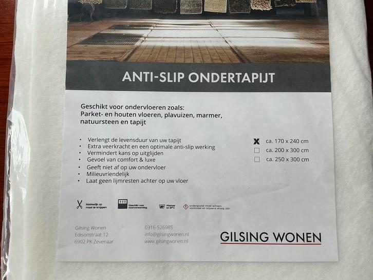 Anti-slip ondertapijt Gilsing Wonen - Nieuw!, Huis en Inrichting, Stoffering | Tapijten en Kleden, Nieuw, 150 tot 200 cm, 200 cm of meer