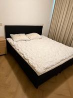 Stevige Boxspring, Huis en Inrichting, Slaapkamer | Boxsprings, Ophalen, Zwart, Tweepersoons, 180 cm