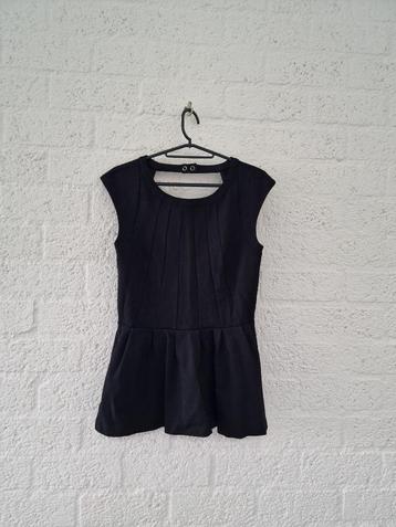 Zwarte Peplum Top met Open Rug - H&M Maat 38 beschikbaar voor biedingen