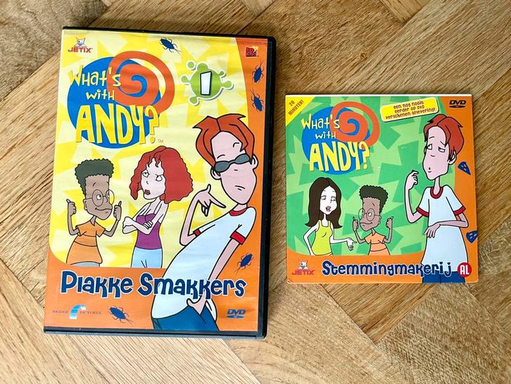 What’s With Andy - Plakke Smakkers + Stemmingmakerij DVD’s, Cd's en Dvd's, Dvd's | Tekenfilms en Animatie, Zo goed als nieuw, Amerikaans