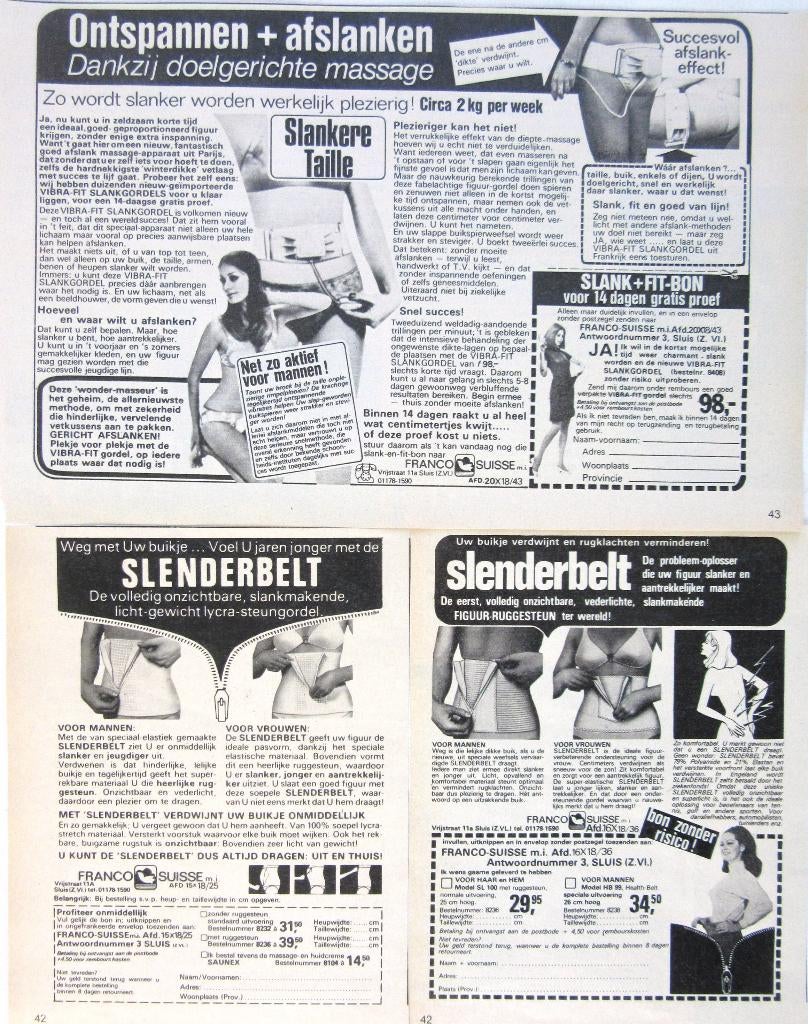 35+ vintage advertenties reclames afvallen 1975-76 dieet, Ophalen of Verzenden, Gebruikt, Overige typen