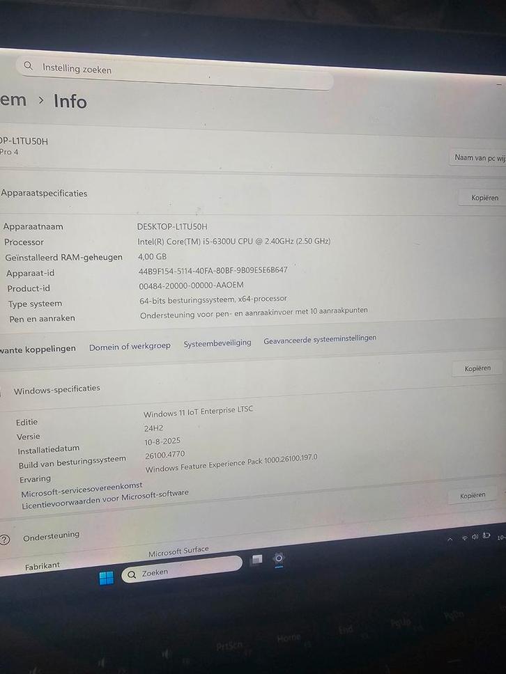 Te koop Microsoft Surface Pro 4 I5, Computers en Software, Windows Laptops, Gebruikt, 12 inch, SSD, 2 tot 3 Ghz, 4 GB, Met touchscreen