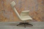 IZG staat gebroken witte leren Kebe design draaifauteuil, Kebe, Kebe, 75 tot 100 cm, Ophalen of Verzenden