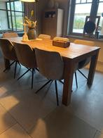 Mooie eiken 6 pers tafel, Ophalen, 200 cm of meer, 50 tot 100 cm, Zo goed als nieuw