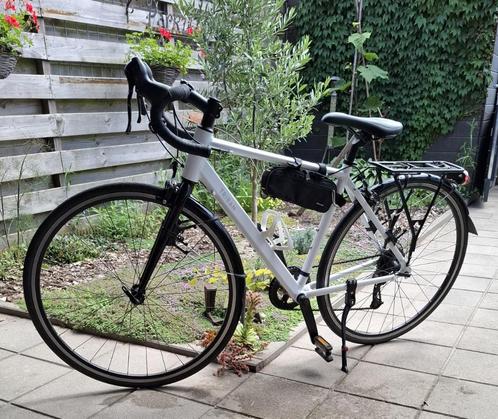 Racefiets Triban EBR Easy wit - S - z.g.a.n., Fietsen en Brommers, Fietsen | Racefietsen, Zo goed als nieuw, Overige merken, Minder dan 10 versnellingen