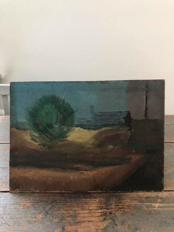 KUNST SCHILDERIJ KLEIN OLIEVERF NATUUR beschikbaar voor biedingen