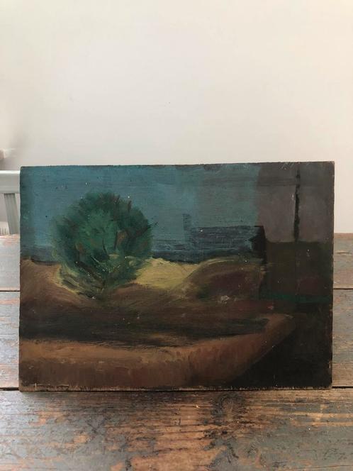 KUNST SCHILDERIJ KLEIN OLIEVERF NATUUR, Antiek en Kunst, Kunst | Schilderijen | Klassiek, Ophalen of Verzenden