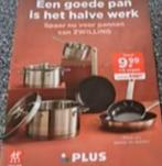 3 volle kaarten (=45 PLUS pannen zegels) ZWILLING, Plus, Ophalen