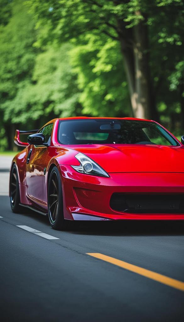 Nissan 370Z 3.7 V6 Coupe 2009 Rood, Auto's, Nissan, Particulier, 370Z, Benzine, G, Coupé, Handgeschakeld, Geïmporteerd, Rood, Zwart