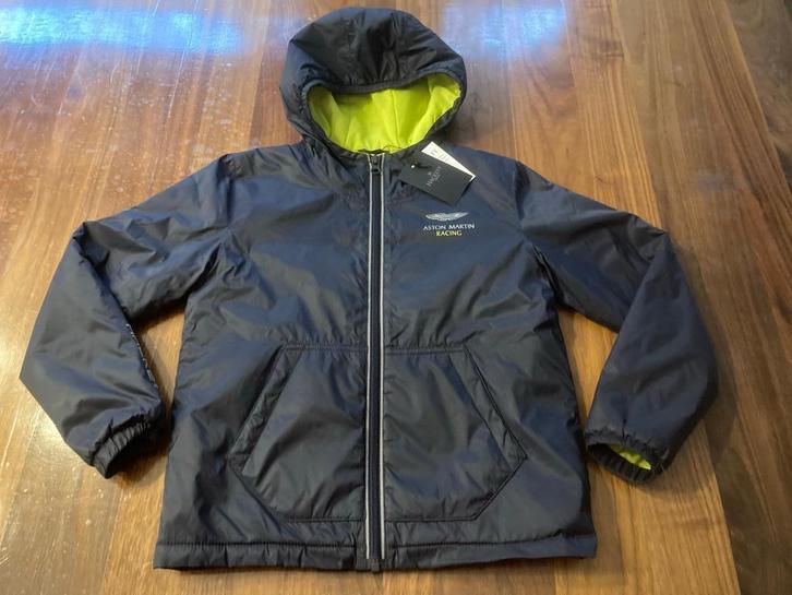 Hackett aston martin blauwe jas lime voering 122-128!, Kinderen en Baby's, Kinderkleding | Maat 122, Zo goed als nieuw, Jongen