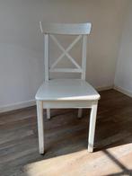 Ikea Ingolf Witte Eetkamerstoelen, Gebruikt, Drie, Wit, Ophalen of Verzenden