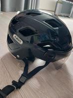 Abus hyban+ fietshelm met vizier, maat L 55-61 cm, don-blauw, Ophalen of Verzenden, Zo goed als nieuw, L
