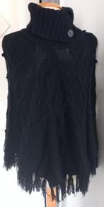 gebreid kabels  cape / stola XXL  voor en achterkant langer, Kleding | Dames, Truien en Vesten, Jessica, Zwart, Maat 46/48 (XL) of groter