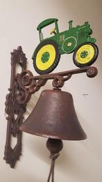 Tractor groen geel trekker gietijzeren bel wanddeco deco