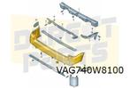 Volkswagen T5/T6 (6/13-) Achterbumper (+/- PDC) (9B9 satijnz