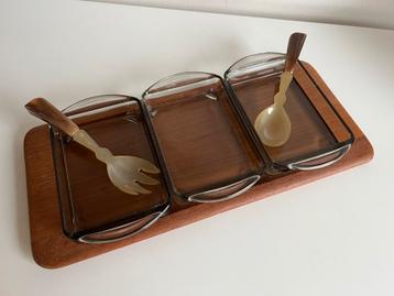 Vintage DIGSMED Denmark Teakhout Serving Tray Schaaltjes 60s beschikbaar voor biedingen
