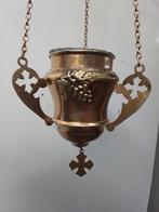 14439) mooie oude messing Godslamp  met hanger en binnenpot, Ophalen of Verzenden