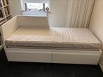 Bedbank 80-160x200 IKEA FLEKKE wit  INCL VANNAREID matras 2x, Wit, Tweepersoons, Ophalen of Verzenden, Zo goed als nieuw