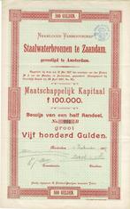 Staalwaterbronnen te Zaandam - 1897 - Half Aandeel B ƒ500, Postzegels en Munten, Aandelen en Waardepapieren, Verzenden, Voor 1920