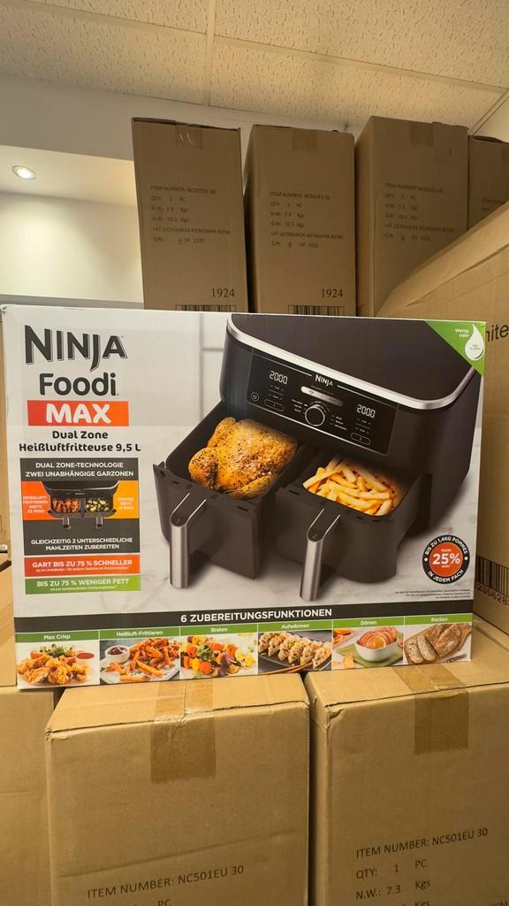 Nieuw in doos: Ninja Airfryer XXL 9,5L DualZone, Witgoed en Apparatuur, Airfryers, Nieuw, Airfryer XXL, 1500 gram of meer, Ophalen of Verzenden