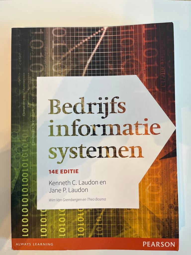 Bedrijfsinformatiesystemen - Laudon 14e editie, Ophalen of Verzenden, Beta, Zo goed als nieuw, HBO