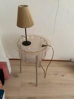 Bijzettafel IKEA Vintage doorzichtig kunststof, Rond, Ophalen of Verzenden, Zo goed als nieuw, Retro vintage