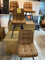 4 of 6 nieuwe stoelen in cognac, Huis en Inrichting, Stoelen, Ophalen, Metaal, Overige kleuren, Nieuw