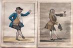 Vier antieke ingekleurde lithos, Antiek en Kunst, Kunst | Litho's en Zeefdrukken, Ophalen of Verzenden