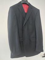 Frans Molenaar zwart krijtstreep kostuum, maat M, Kleding | Heren, Maat 52/54 (L), Frans Molenaar, Zwart, Ophalen of Verzenden