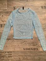 Blauwe mesh see-through top met glitter, Kleding | Dames, Zo goed als nieuw, Lange mouw, Maat 34 (XS) of kleiner, Verzenden